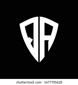 QA logo monogram with shield shape design template