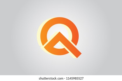 QA Logo. Vector Graphic Branding Letter Element.
