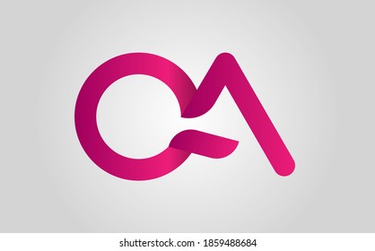 QA Logo. Vector Graphic Branding Letter Element.