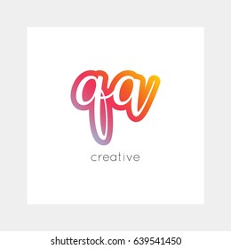 QA logo, vector. Useful as branding, app icon, alphabet combination, clip-art.
