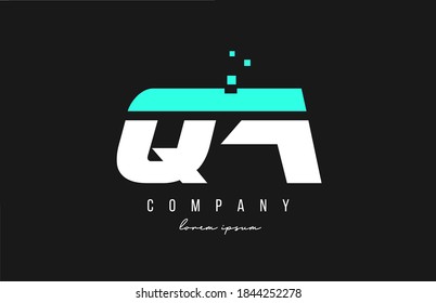 qa q a alphabet letter logo combination in blue and white color. Creative icon design for business