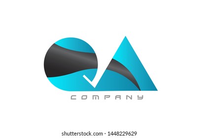 QA Q A blue black alphabet combination letter logo design suitable for a company or business