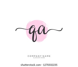 QA Q A Initial handwriting logo vector