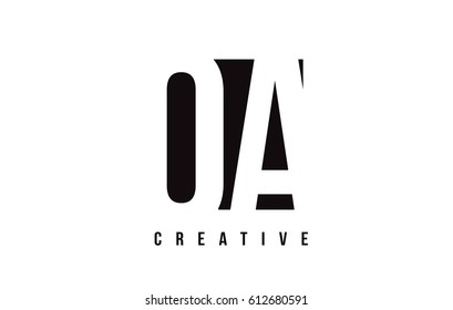 QA Q A White Letter Logo Design with Black Square Vector Illustration Template.