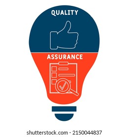 QA - Quality Assurance acronym. business concept background. vector illustration concept with keywords and icons. lettering illustration with icons for web banner, flyer, landing pag