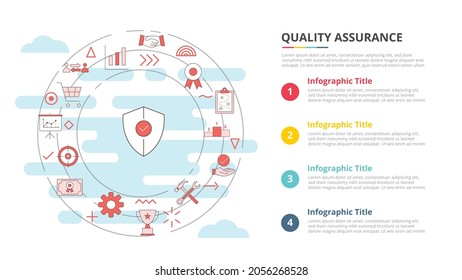 Qa Quality Assurance Concept For Infographic Template Banner With Four Point List Information