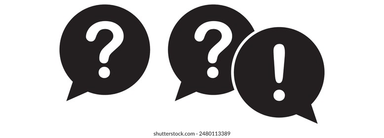 QA Question and Answer Bubble Speech or Chat, Help Icon in Stylize Linked Thin Line Vector