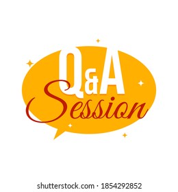 Q&A Session Icon Label Background Vector