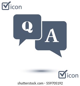 Q&A sign symbol. Speech bubbles with question and answer.