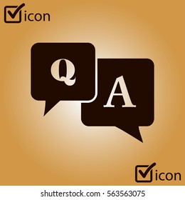 Q&A sign symbol. Speech bubbles with question and answer.