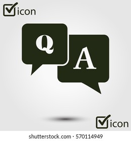 Q&A sign symbol. Speech bubbles with question and answer.