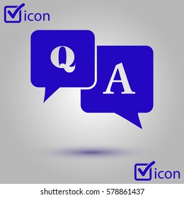 Q&A sign symbol. Speech bubbles with question and answer.
