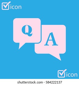 Q&A sign symbol. Speech bubbles with question and answer.