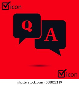 Q&A sign symbol. Speech bubbles with question and answer.