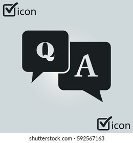 Q&A sign symbol. Speech bubbles with question and answer.