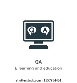Qa vector icon on white background. Flat vector qa icon symbol sign from modern e learning and education collection for mobile concept and web apps design.