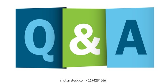 Q&A vector letters banner