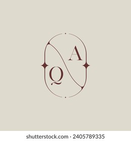 QA wedding classic in elegant monogram with high quality professional design that will print well