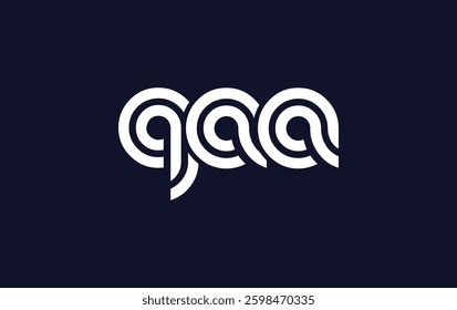 QAA Creative Unique Modern Letter Logo Design. Stylized logo featuring a unique letter design, presenting abstract minimalist aesthetics and modern appeal.