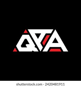QAA triangle letter logo design with triangle shape. QAA triangle logo design monogram. QAA triangle vector logo template with red color. QAA triangular logo Simple, Elegant, and Luxurious design.