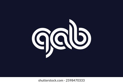 QAB Creative Unique Modern Letter Logo Design. Stylized logo featuring a unique letter design, presenting abstract minimalist aesthetics and modern appeal.
