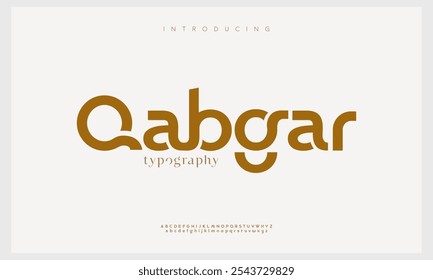 Qabgar, modern minimal abstract alphabet fonts. typography technology, electronic, movie, digital, music, future, creative font logo design