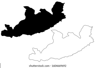 Qachas Nek District (Districts of Lesotho, Kingdom of Lesotho) map vector illustration, scribble sketch Qacha's Nek map