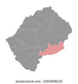 Qachas Nek district map, administrative division of Lesotho. Vector illustration.