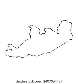 Qachas Nek district map, administrative division of Lesotho. Vector illustration.