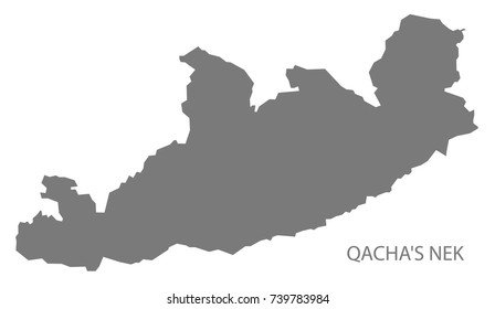 Qachas Nek district map of Lesotho grey illustration silhouette shape