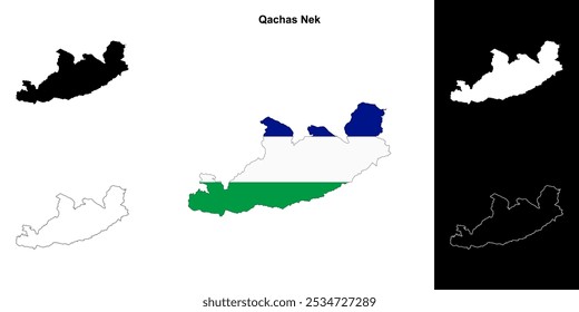 Conjunto de mapas de Qachas Nek district outline