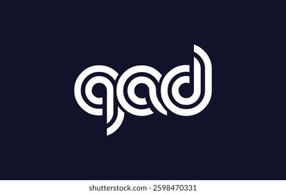 QAD Creative Unique Modern Letter Logo Design. Stylized logo featuring a unique letter design, presenting abstract minimalist aesthetics and modern appeal.