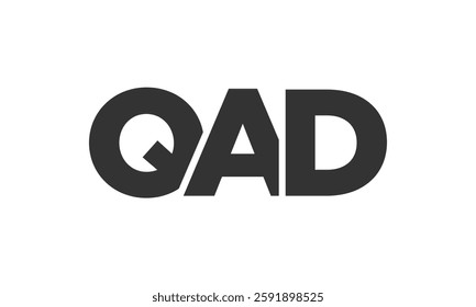 QAD logo design template with strong and modern bold text. Initial based vector logotype featuring simple and minimal typography. Trendy company identity ideal for businesses brand presence.