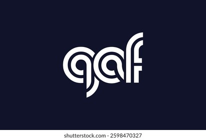 QAF Creative Unique Modern Letter Logo Design. Stylized logo featuring a unique letter design, presenting abstract minimalist aesthetics and modern appeal.