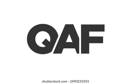 QAF logo design template with strong and modern bold text. Initial based vector logotype featuring simple and minimal typography. Trendy company identity ideal for businesses brand presence.