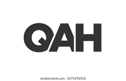 QAH logo design template with strong and modern bold text. Initial based vector logotype featuring simple and minimal typography. Trendy company identity ideal for businesses brand presence.