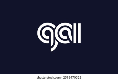 QAI Creative Unique Modern Letter Logo Design. Stylized logo featuring a unique letter design, presenting abstract minimalist aesthetics and modern appeal.