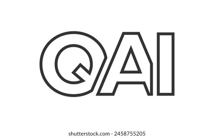 QAI logo design template with strong and modern bold text. Initial based vector logotype featuring simple and minimal typography. Trendy company identity ideal for businesses brand presence.