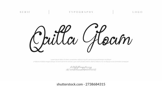Qailla Gloam, Script elegant luxury alphabet font logo. Typography modern classic lettering serif italic fonts decorative wedding vintage retro logos. vector illustration
