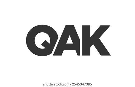 Plantilla de diseño de logotipo QAK con texto fuerte y moderno en negrita. Logotipo de Vector inicial basado en tipografía simple y mínima. Identidad de empresa de moda ideal para la presencia de la marca de las empresas.