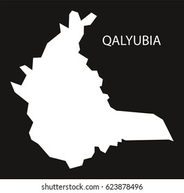 Qalyubia Egypt map black inverted silhouette illustration