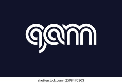 QAM Creative Unique Modern Letter Logo Design. Stylized logo featuring a unique letter design, presenting abstract minimalist aesthetics and modern appeal.