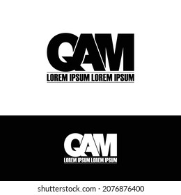 QAM letter monogram logo design vector