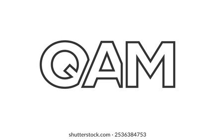 Modelo de design de logotipo QAM com texto em negrito forte e moderno. Logotipo vetorial inicial com tipografia simples e mínima. Identidade de empresa moderna ideal para a presença de marca de empresas.
