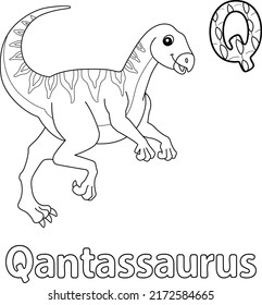 Qantassaurus Alphabet Dinosaur ABC Coloring Page Q