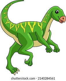 Qantassaurus Dinosaur Cartoon Colored Clipart