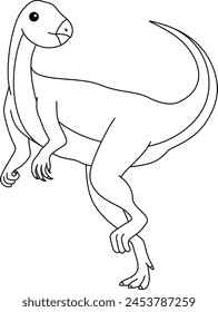 Qantassaurus dinosaur isolated on white background coloring page.  