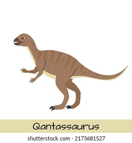 Qantassaurus dinosaur vector illustration isolated on white background.