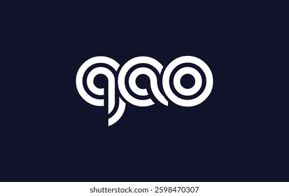 QAO Creative Unique Modern Letter Logo Design. Stylized logo featuring a unique letter design, presenting abstract minimalist aesthetics and modern appeal.