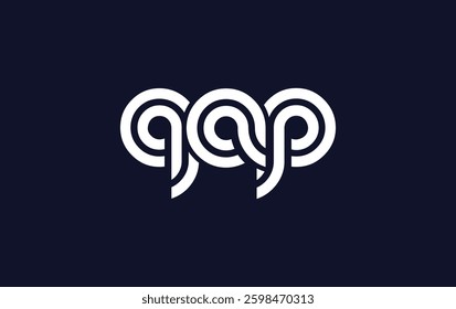 QAP Creative Unique Modern Letter Logo Design. Stylized logo featuring a unique letter design, presenting abstract minimalist aesthetics and modern appeal.